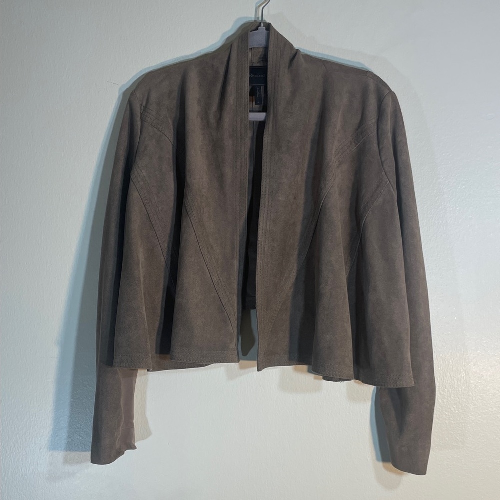 BCBGMaxAzria Taupe Suede Blazer